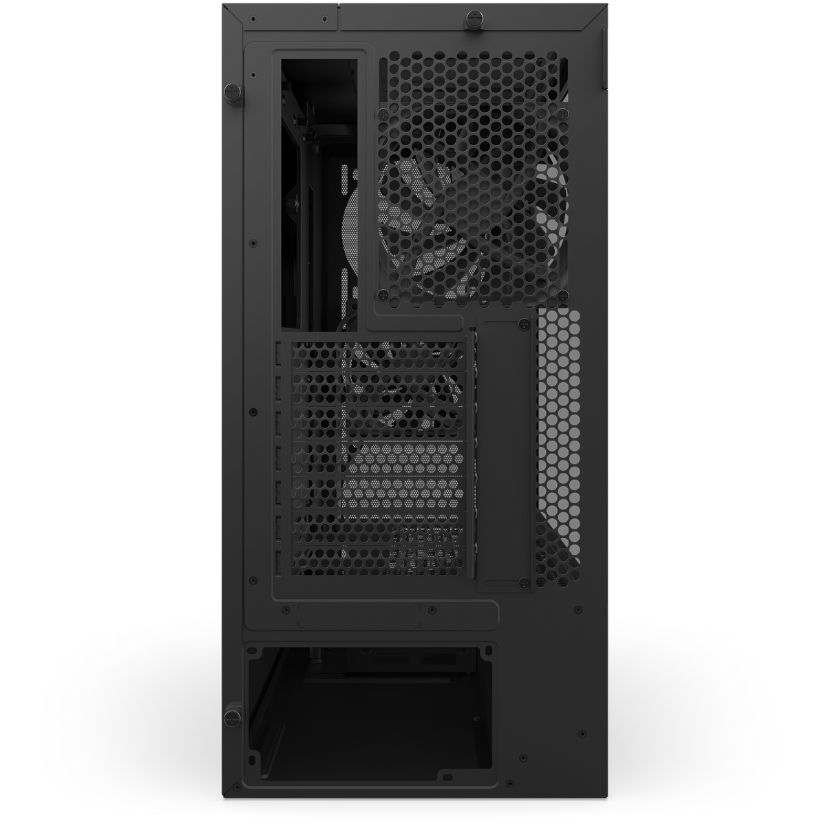 NZXT H5 Flow black, rear of the chassis