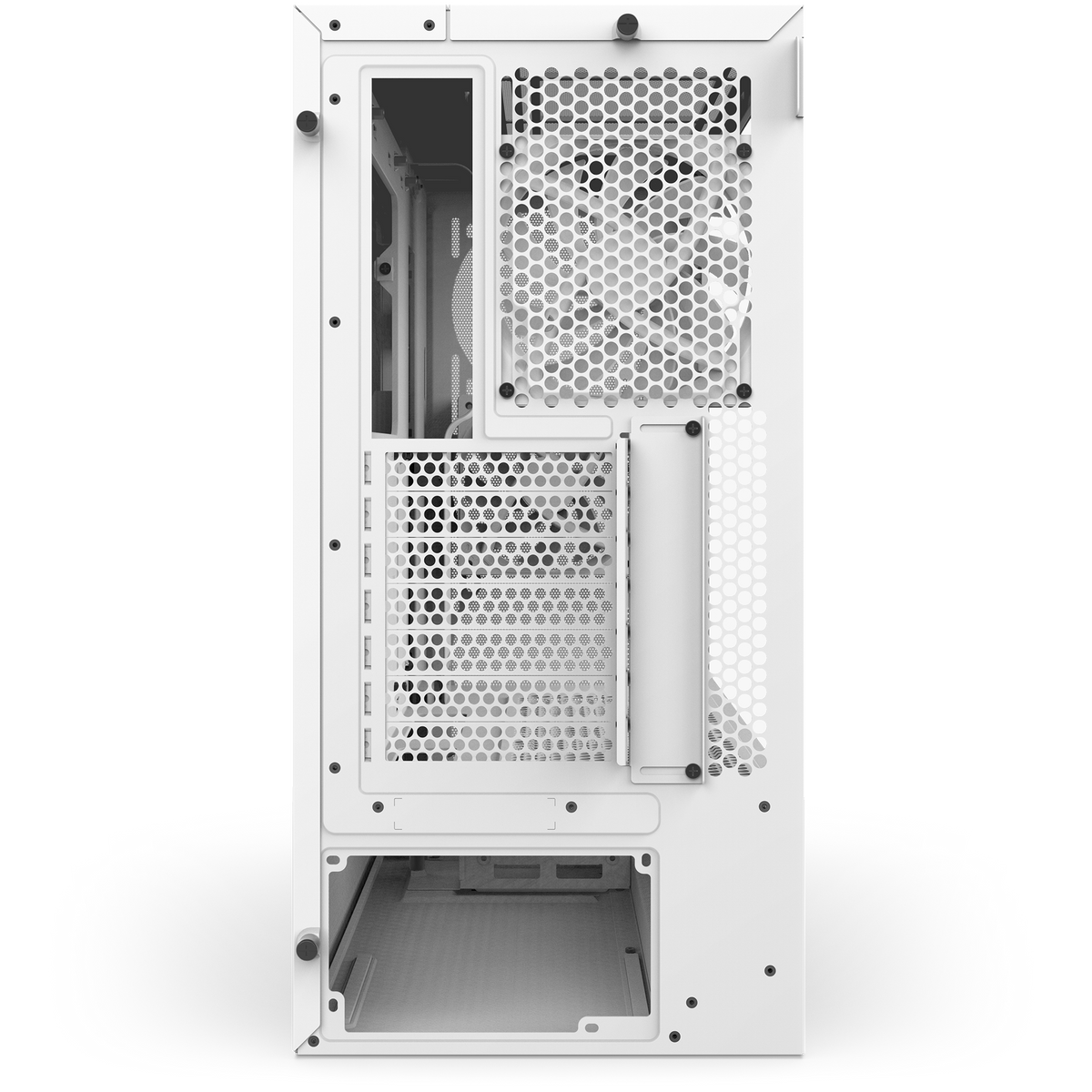 NZXT H5 Flow white, rear of the chassis