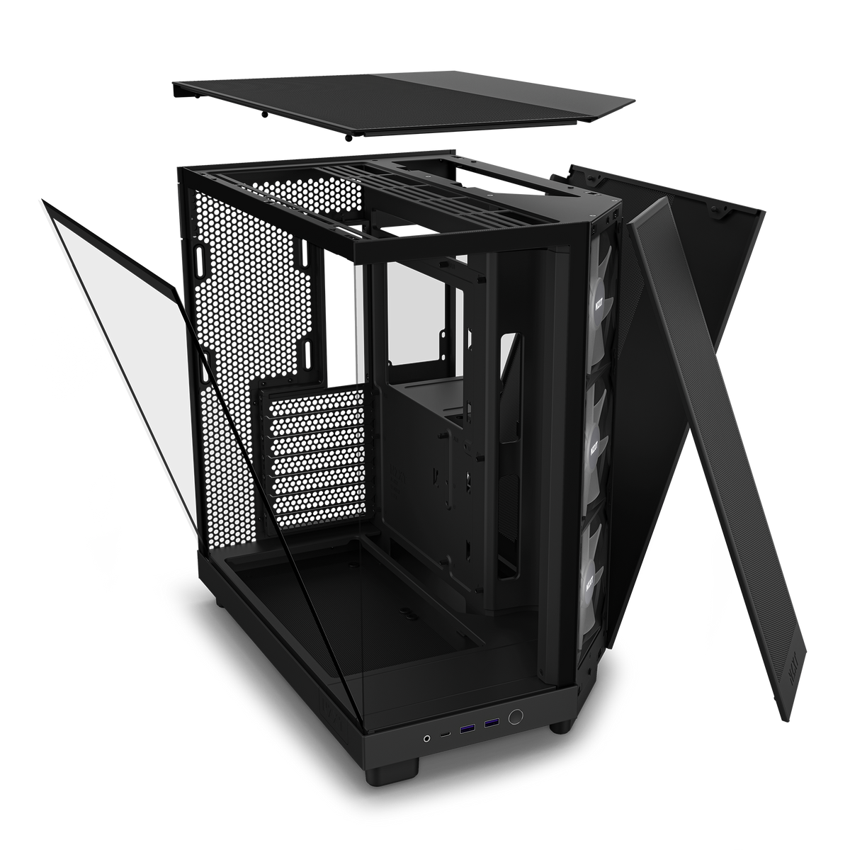 NZXT H6 Flow RGB black, exploded panel view