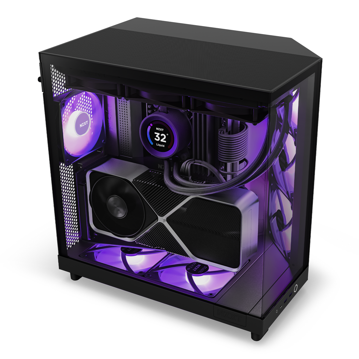 NZXT H6 Flow RGB black with components installed