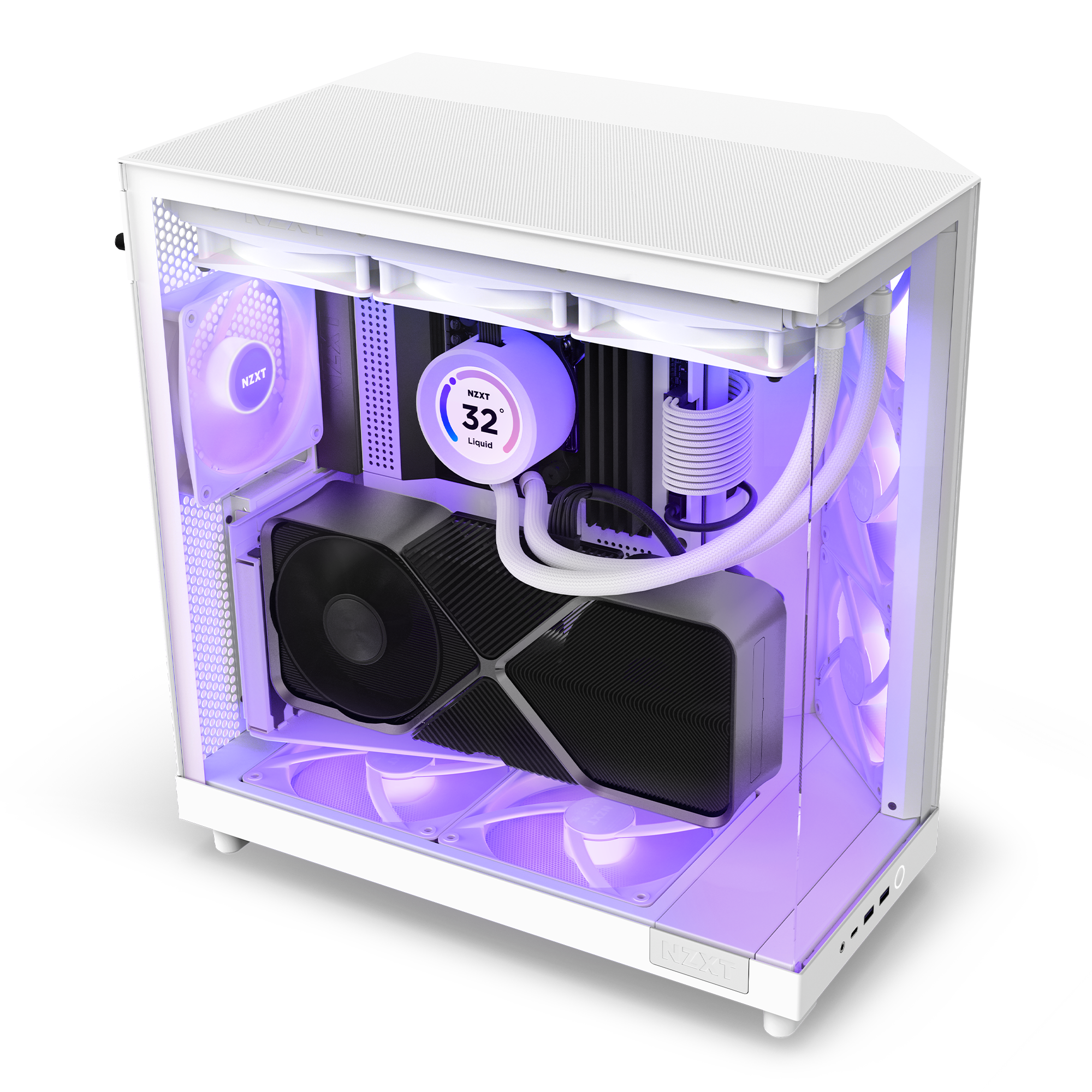 NZXT H6 Flow White (PCケース) NZXT | H6 Flow RGB | Compact Dual-Chamber Airflow Case