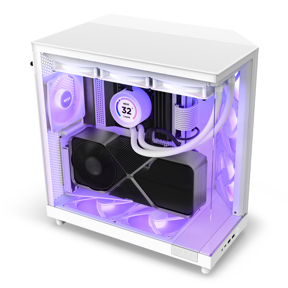 NZXT H6 Flow RGB ホワイト + NZXT Control Hub NZXT | H6 Flow RGB | Compact Dual-Chamber Airflow Case