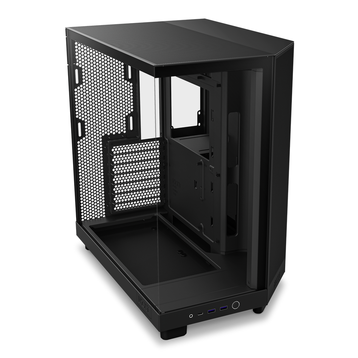 NZXT H6 Flow black, angled front view