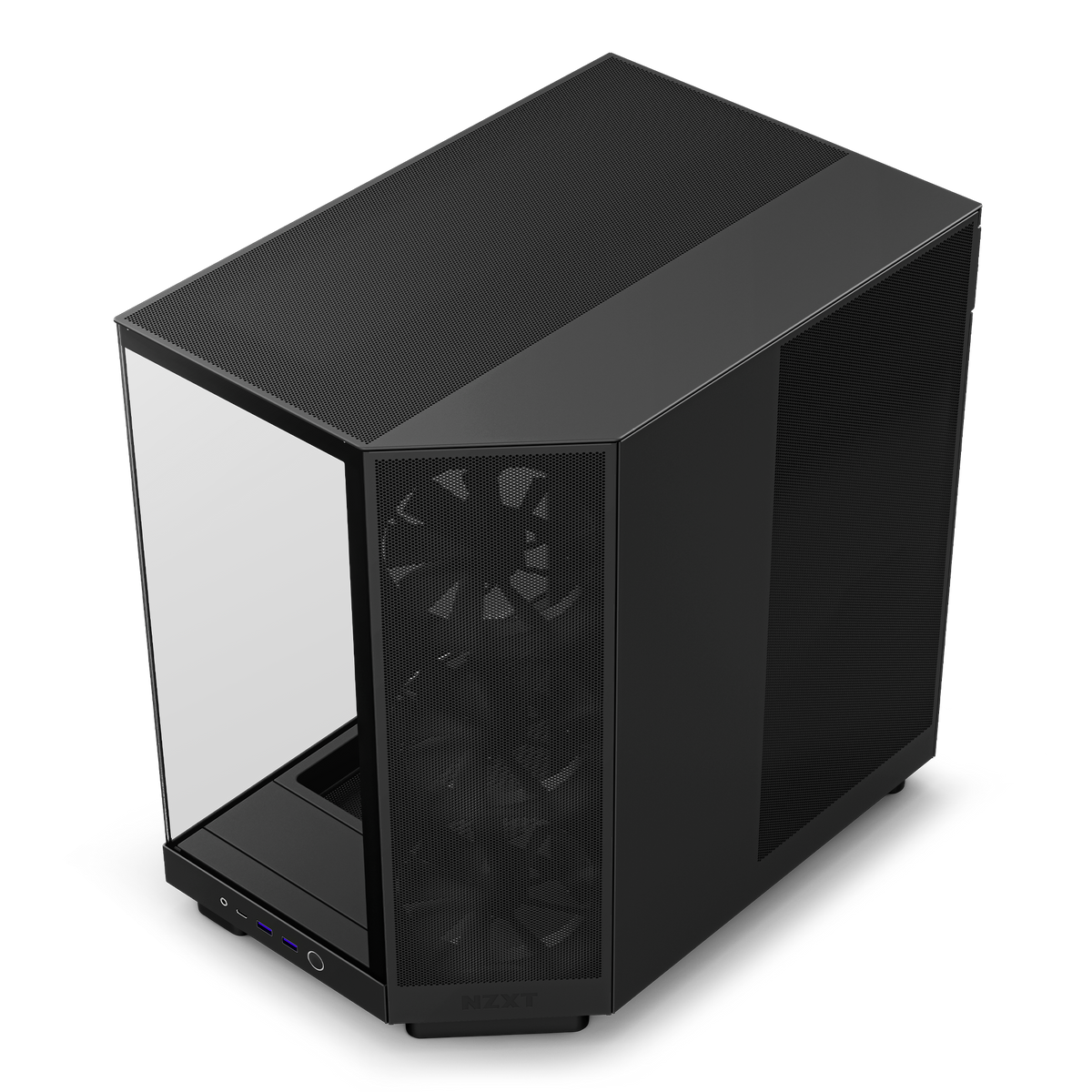 NZXT H6 Flow black, angled rear view