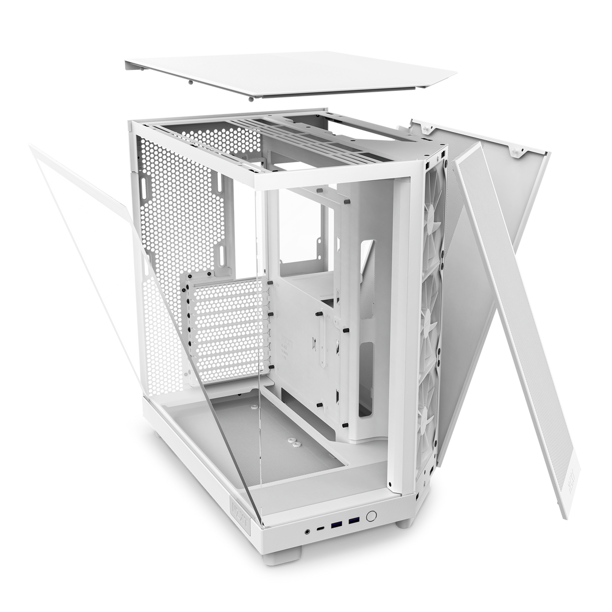 NZXT H6 Flow white, exploded panel view