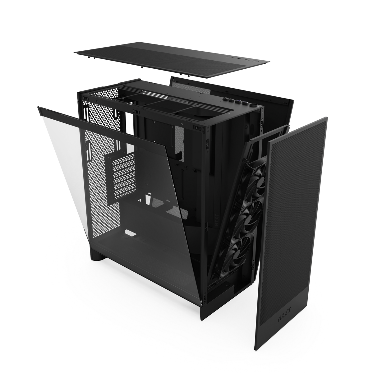 NZXT H7 Flow Siyah Panelleri Açık Görünüm