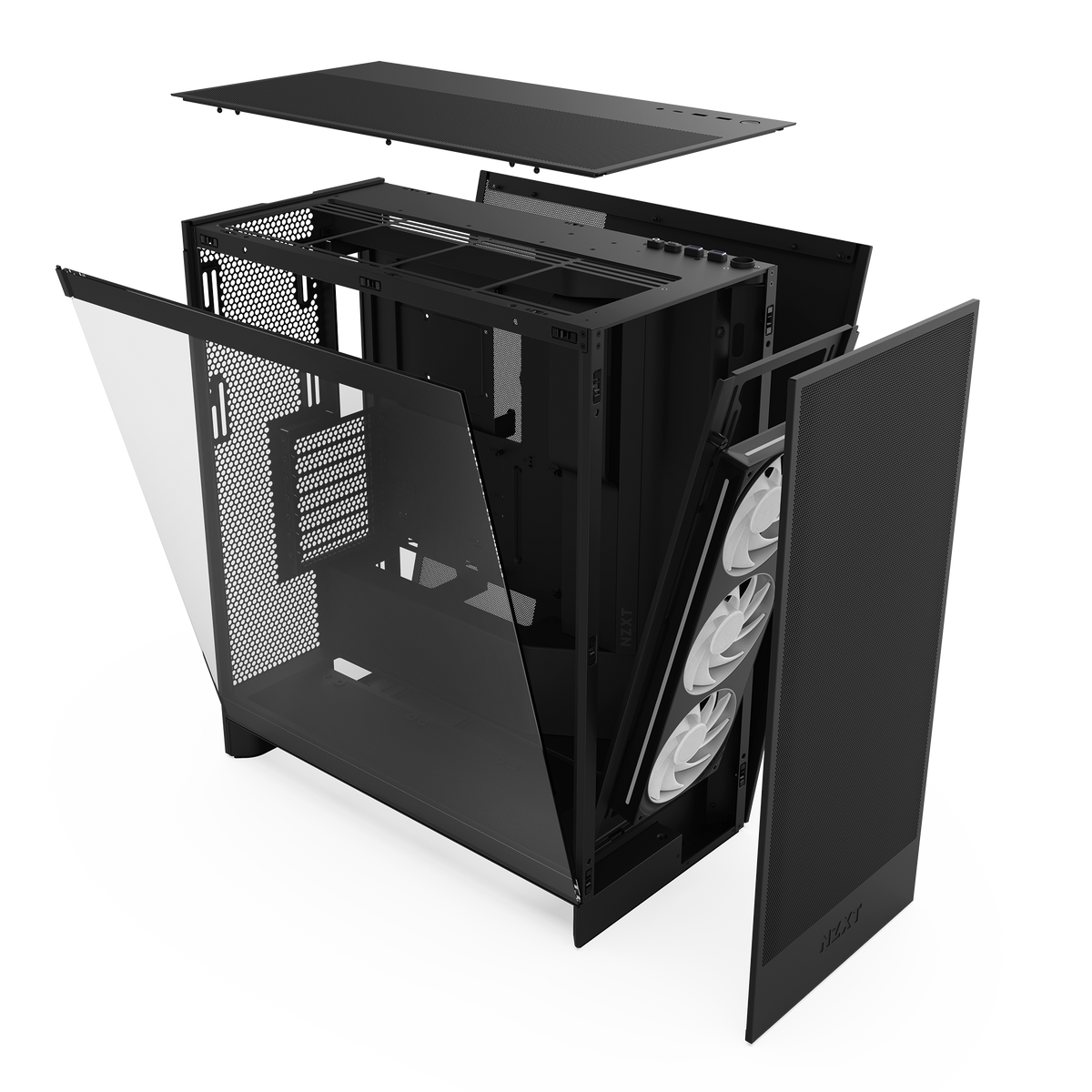NZXT H7 Flow RGB black, exploded panel view