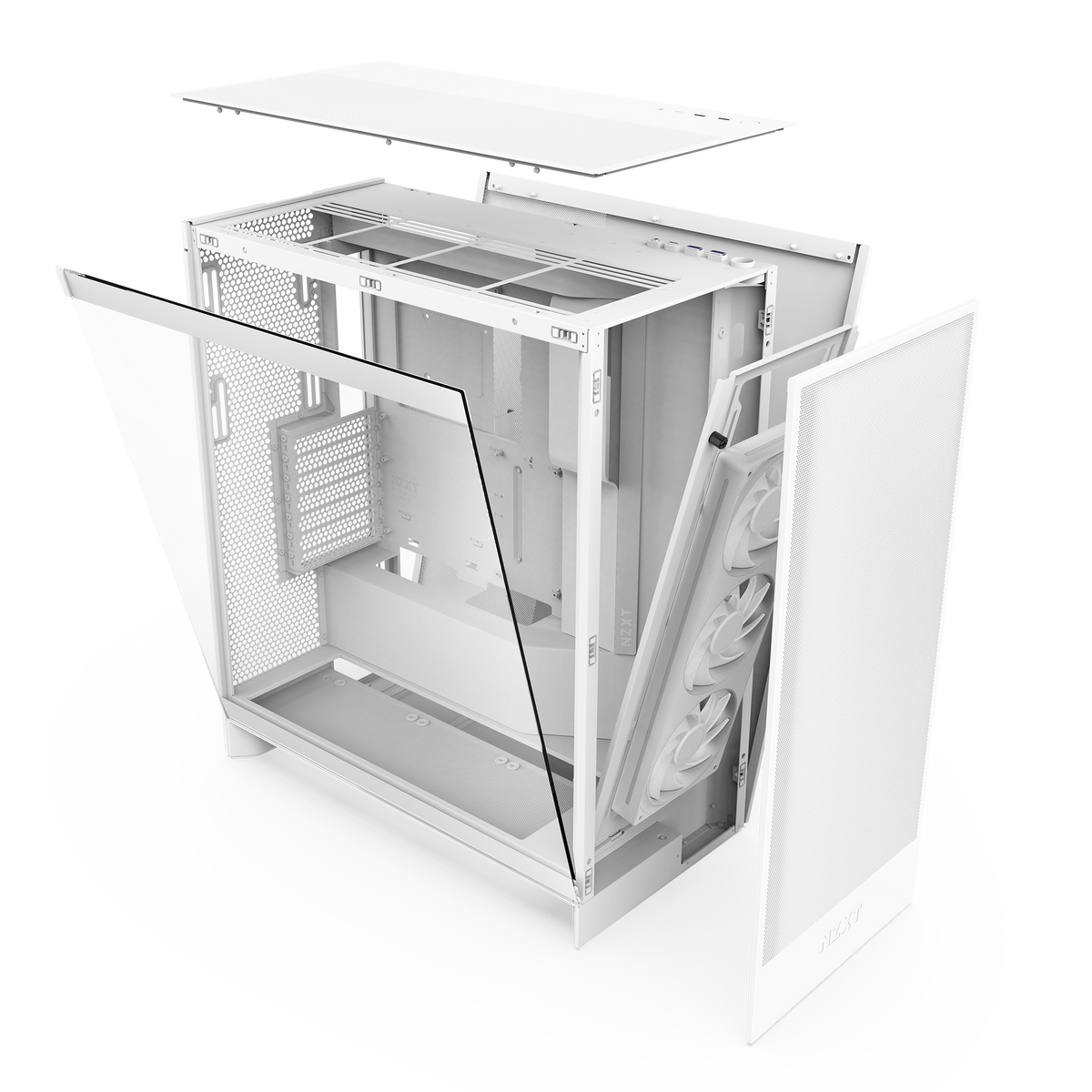 NZXT H7 Flow RGB white, exploded panel view