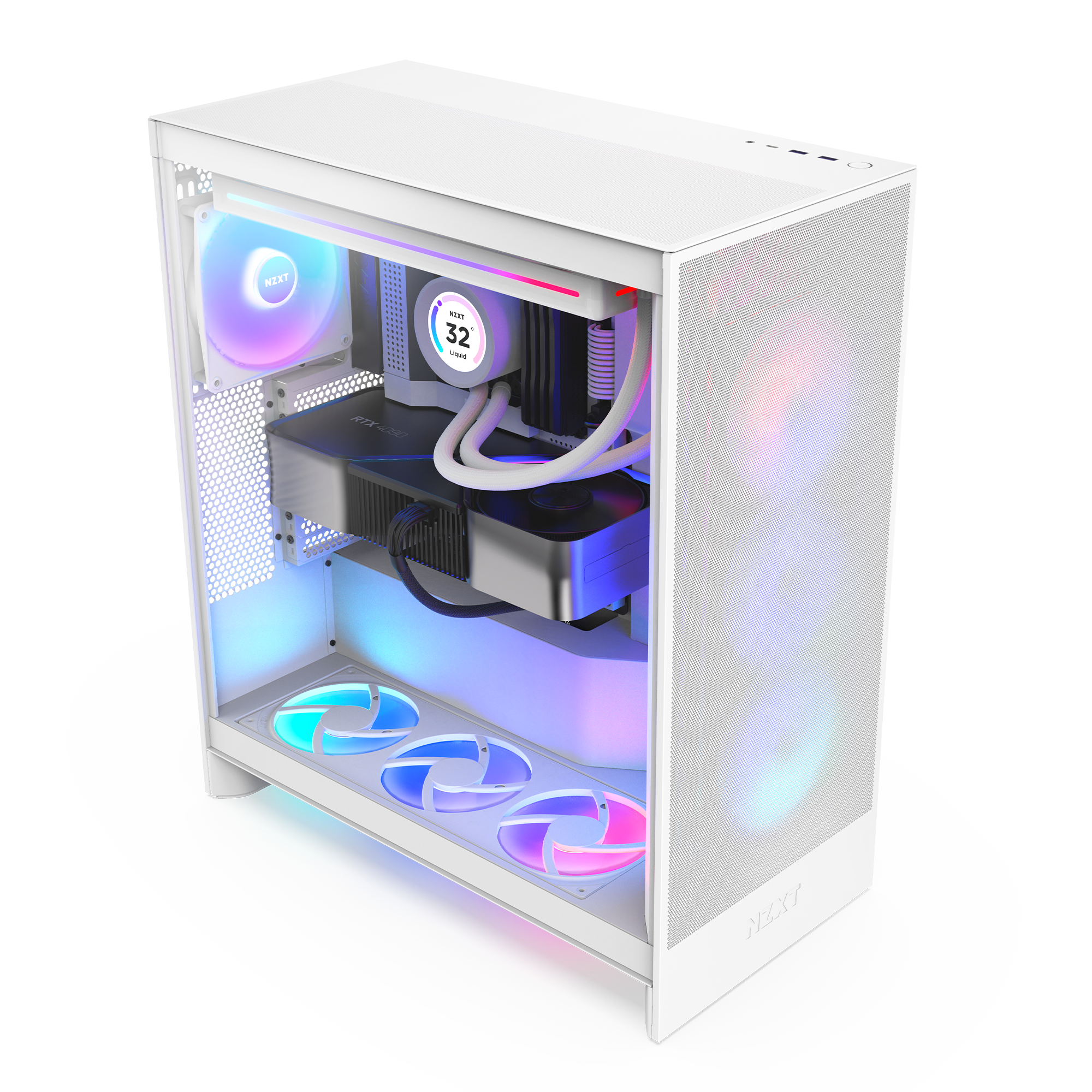 【美品】NZXT H7 Flow RGB ホワイト ATXミドルタワーPCケース NZXT | H7 Flow RGB | Mid-Tower ATX Airflow Case with RGB