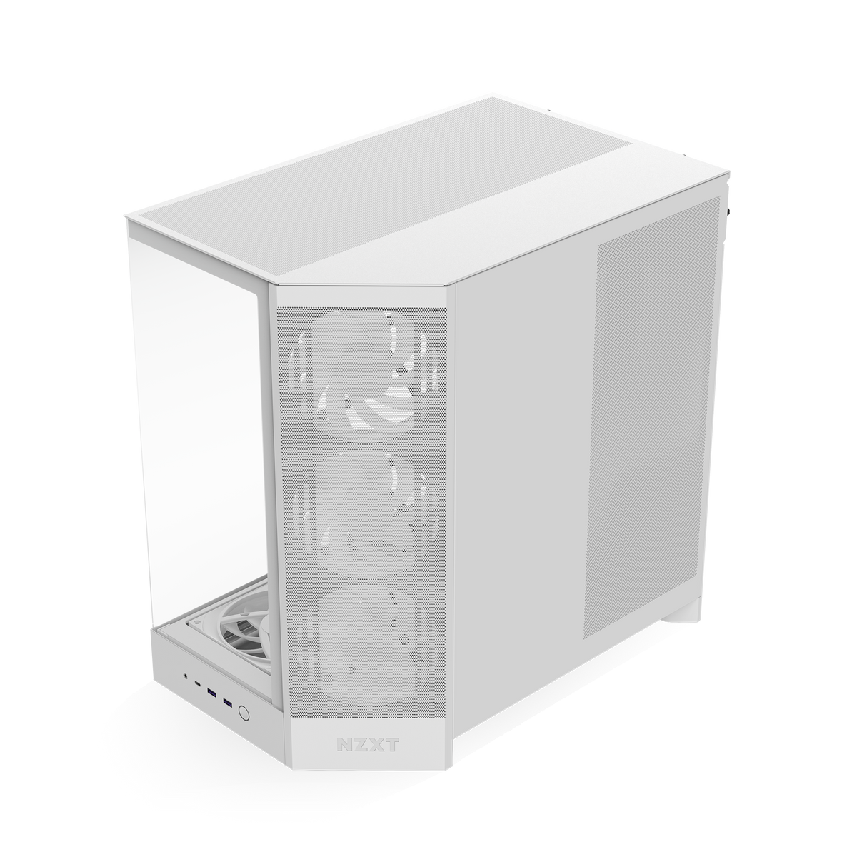 NZXT H9 Flow RGB+ case in white, right side view