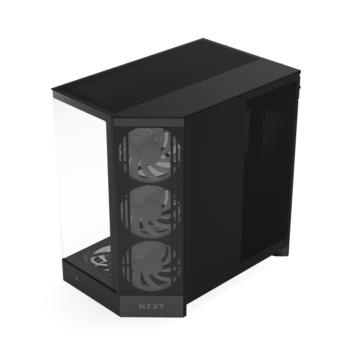 NZXT H9 Flow RGB+ case in black, right side view
