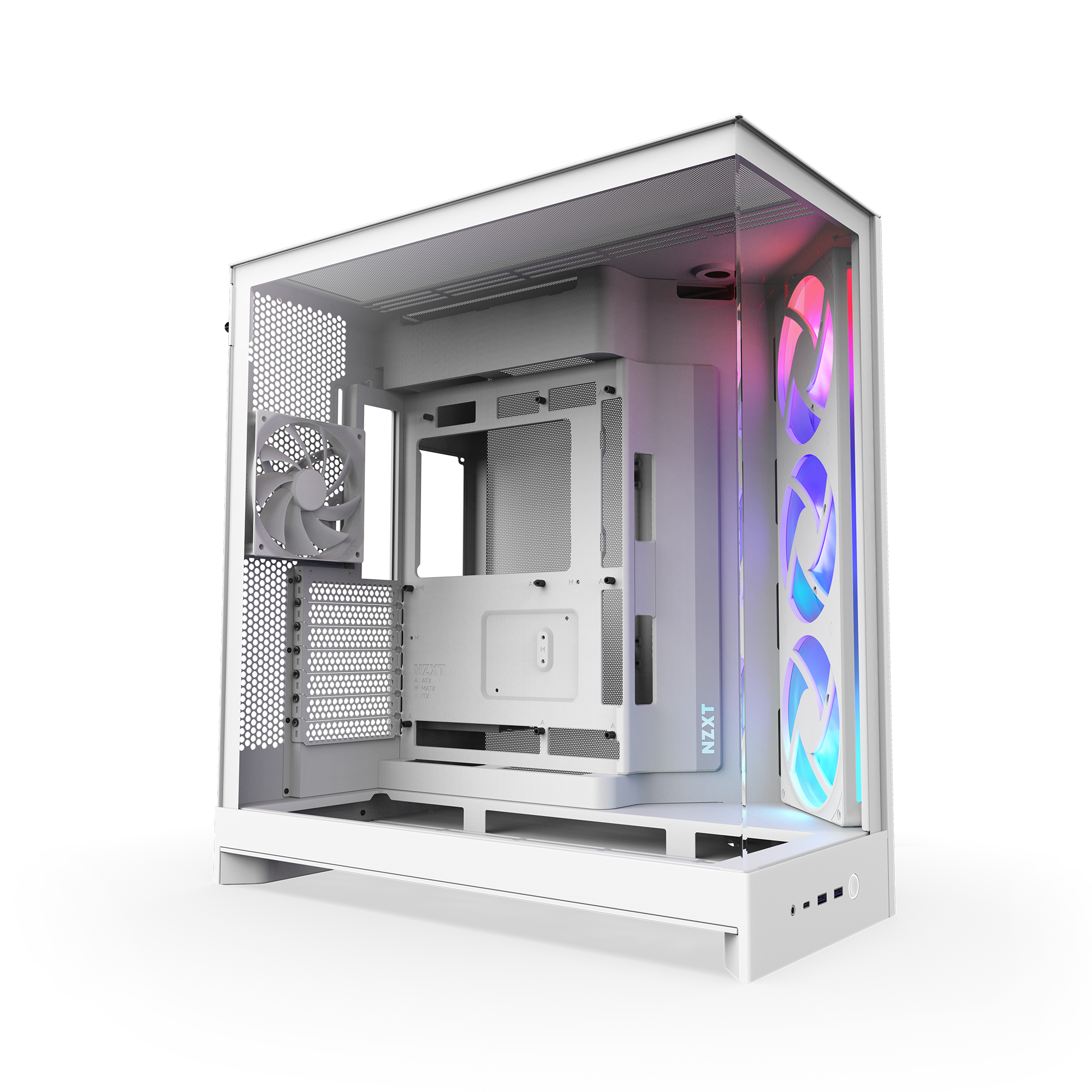 NZXT H9 Flow (2025) デュアルチャンバー ミドルタワ ホワイト NZXT | H9 Flow RGB | RGBファンユニット搭載デュアルチャンバーケース