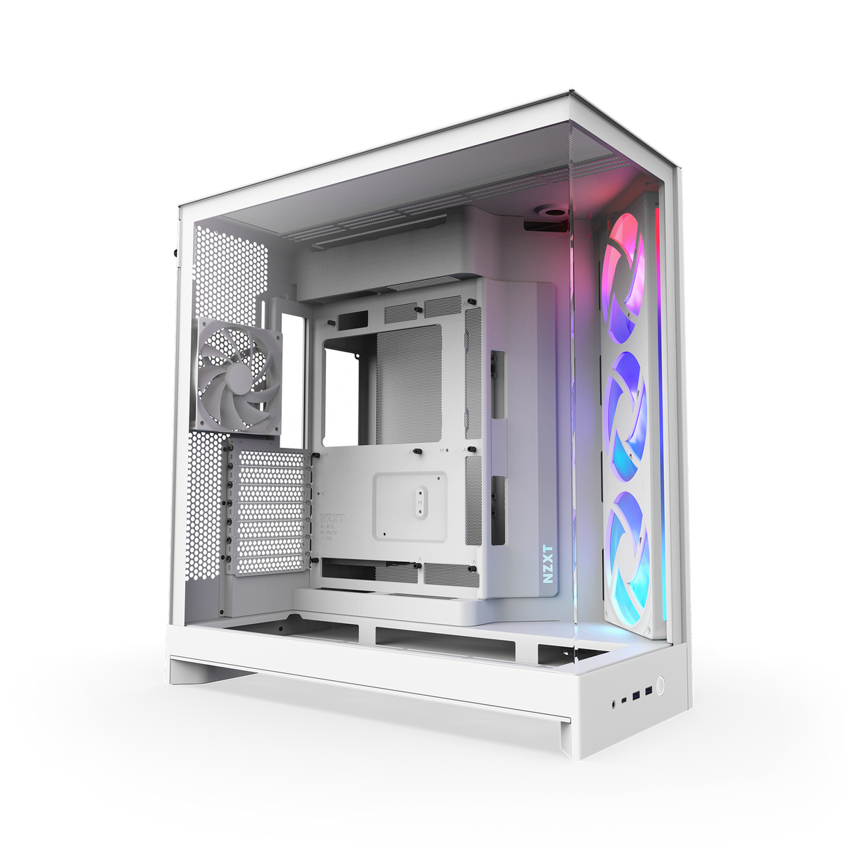 H9 Flow ホワイト+ASUS B650-Aセット(ファン10個) NZXT | H9 Flow RGB | Dual-Chamber Mid-Tower ATX Case