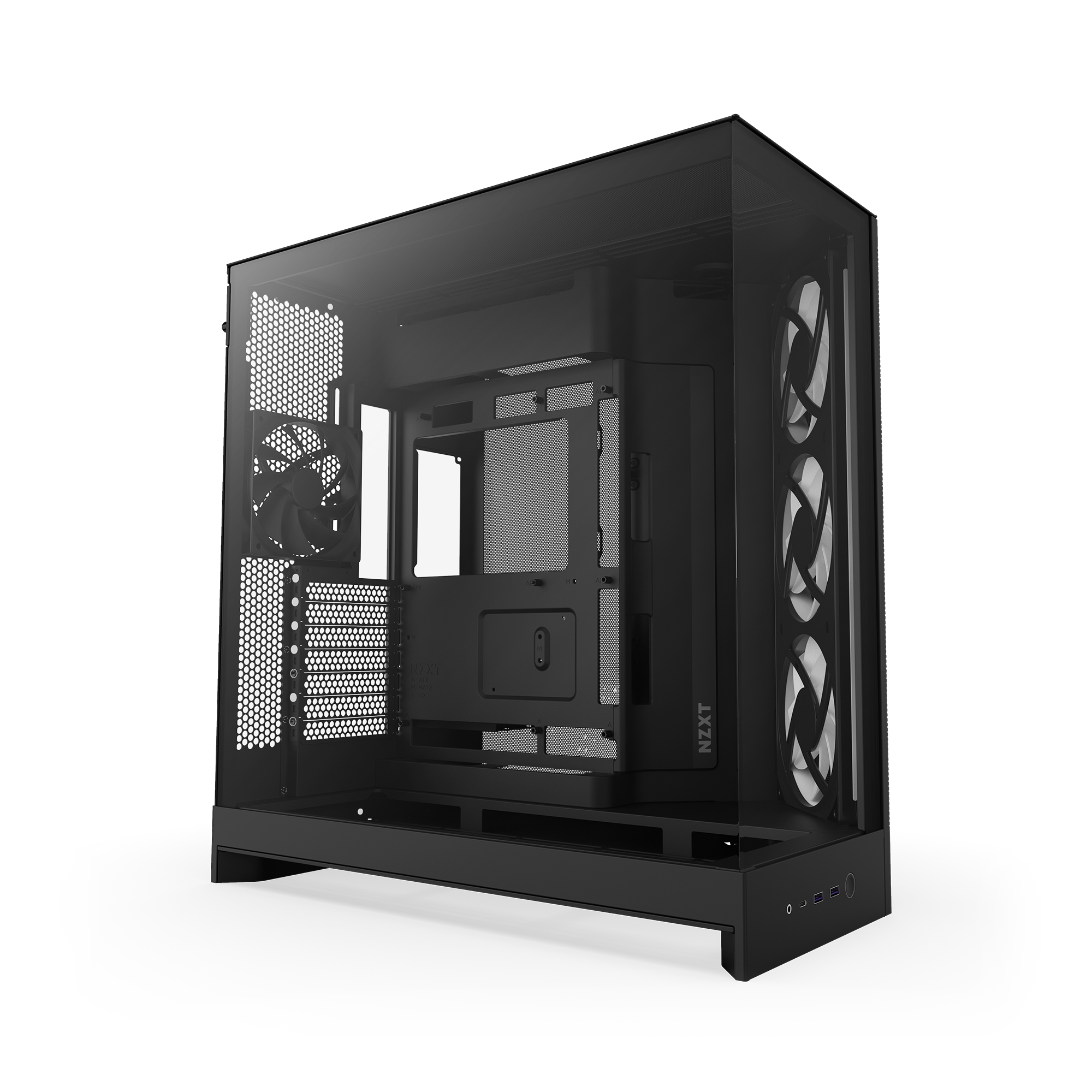 NZXT H9 Flow RGB Siyah Aydınlatma Kapalı Görünüm