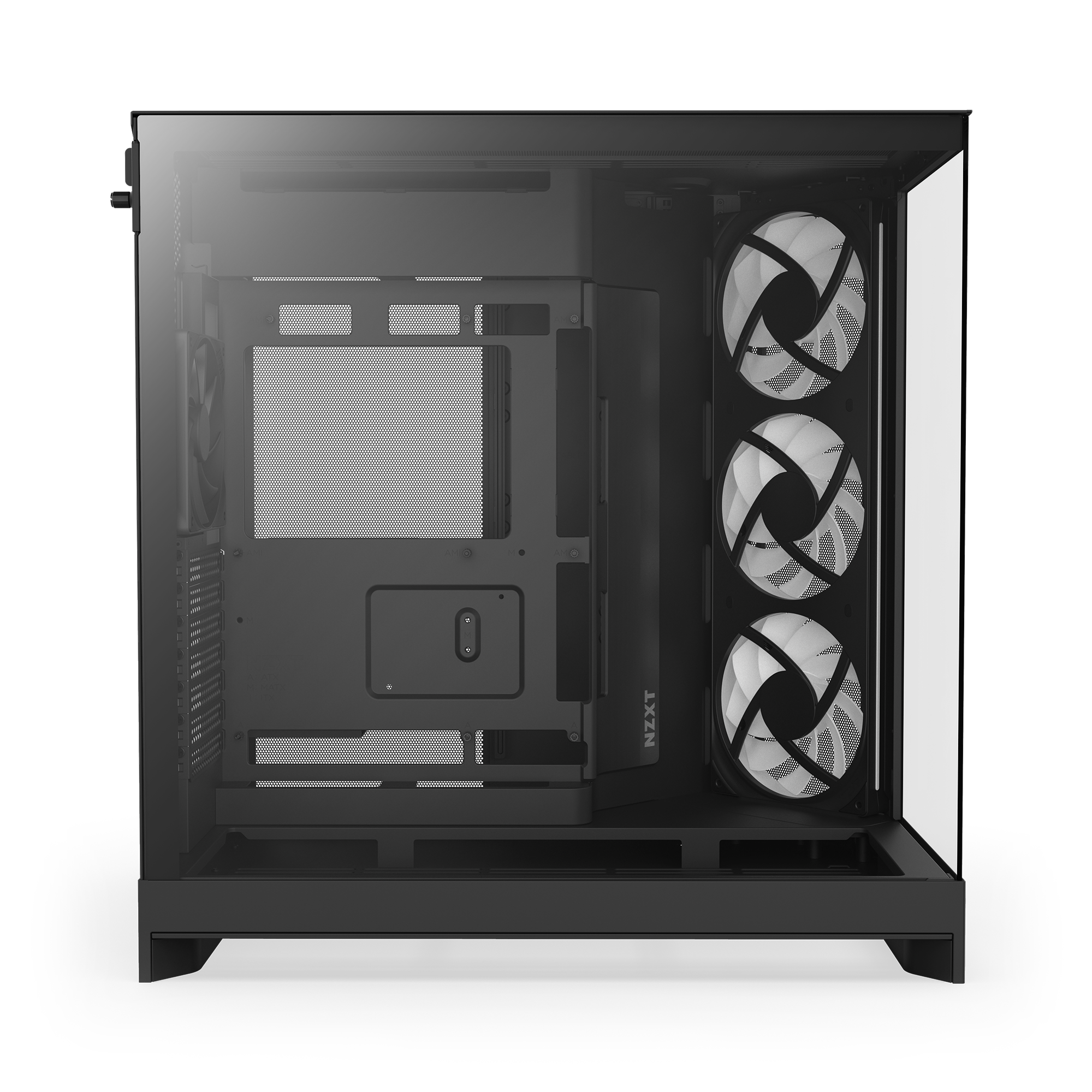 NZXT H9 Flow RGB Siyah Temperli Cam Yan Görünüm