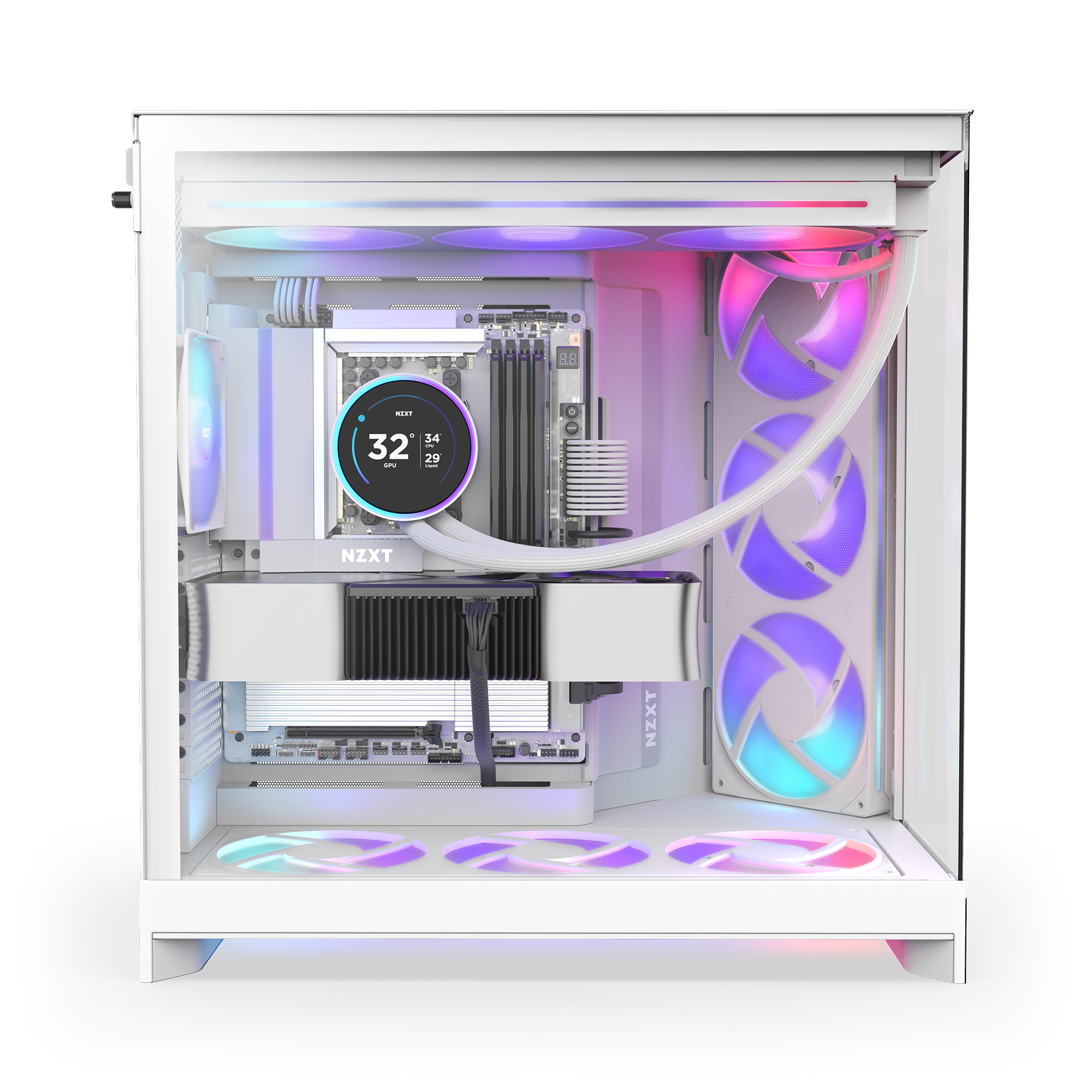 NZXT H9 Flow White PCケース NZXT | H9 Flow RGB | Dual-Chamber Mid-Tower ATX Case