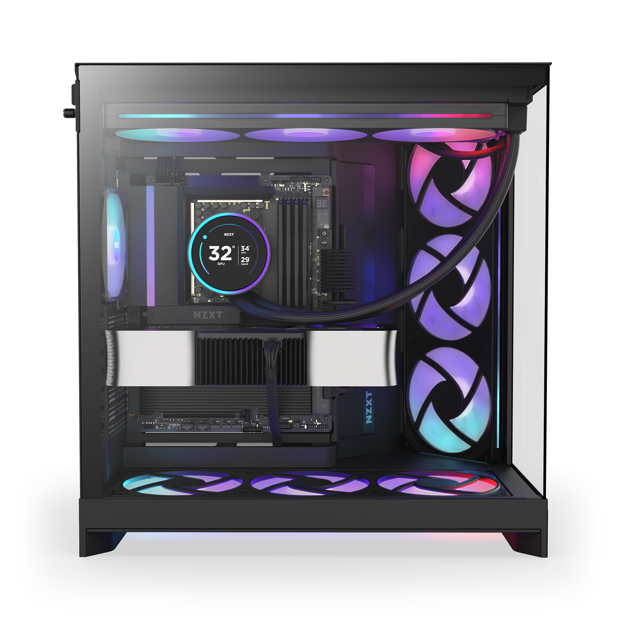 NZXT H9 Flow RGB Siyah Kasa Kurulu Sistem Görünümü