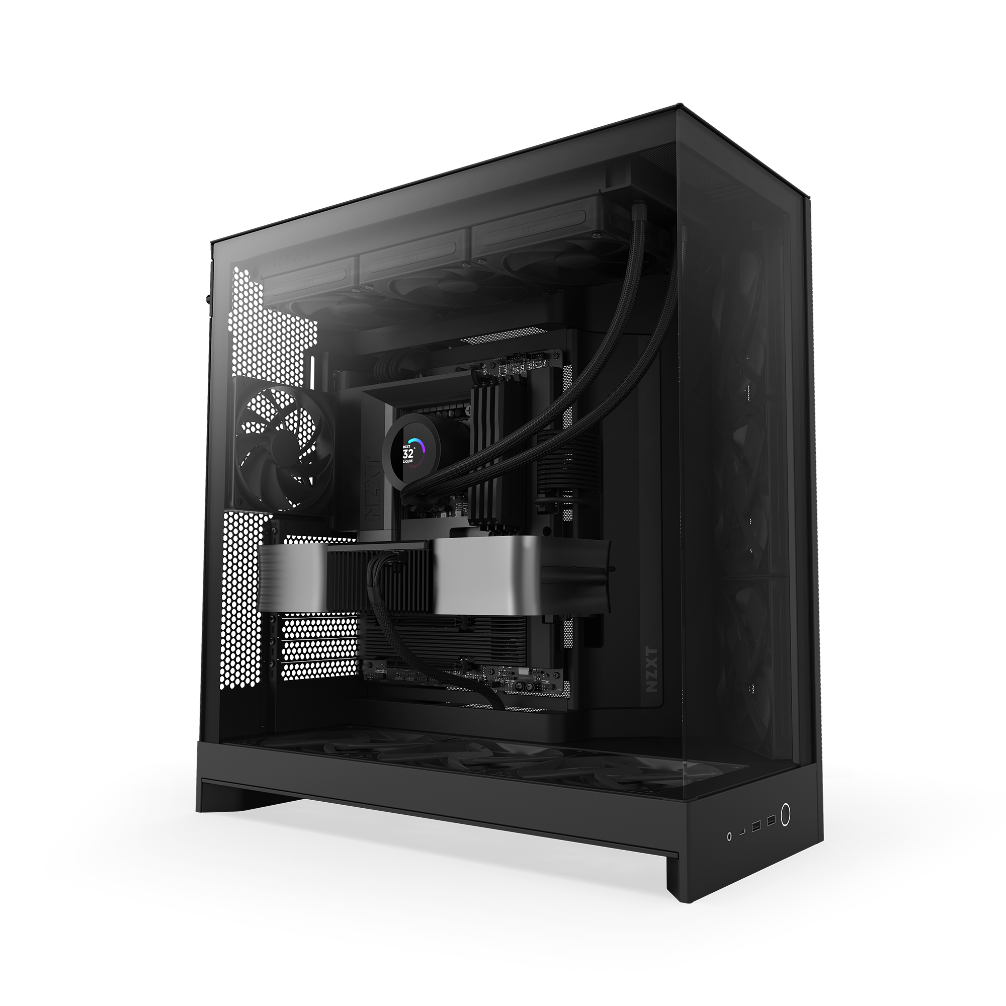 NZXT H9 Flow Siyah Kasa ile Kurulmuş Bilgisayar Sistemi