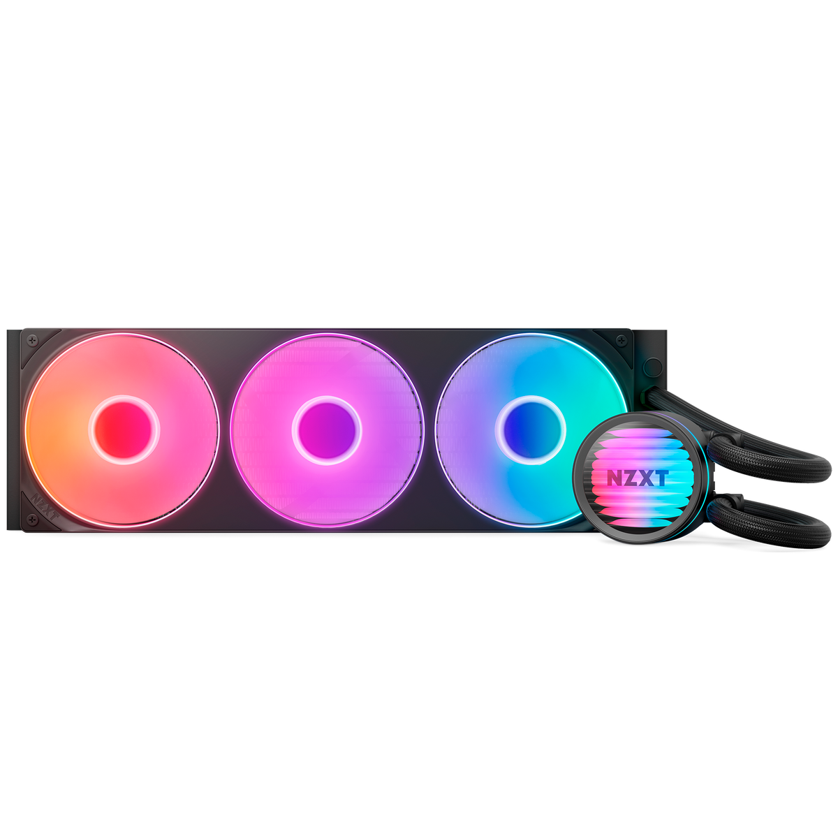 NZXT Kraken Core 360 RGB, front view of the radiator and fans