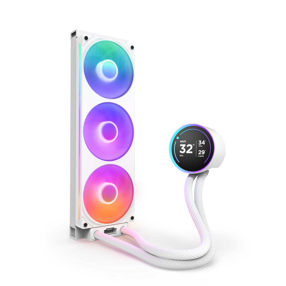 NZXT Kraken Elite 360 RGB Beyaz - Dikey Tanıtım Görseli